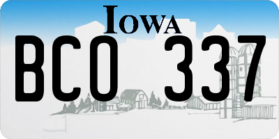 IA license plate BCO337