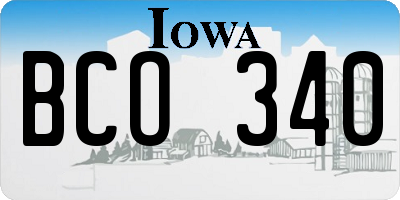 IA license plate BCO340