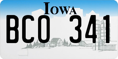 IA license plate BCO341