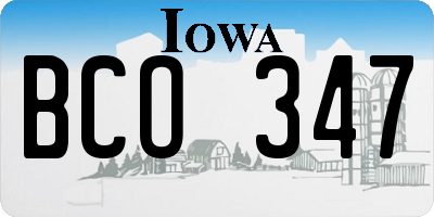 IA license plate BCO347