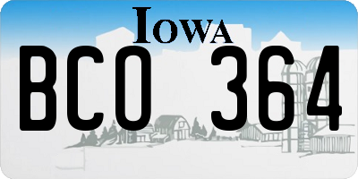 IA license plate BCO364