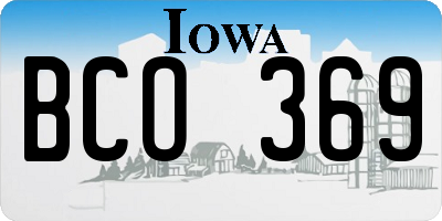 IA license plate BCO369
