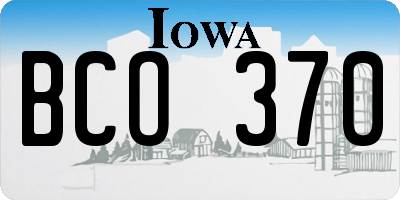 IA license plate BCO370