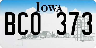IA license plate BCO373