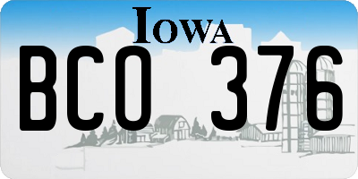 IA license plate BCO376