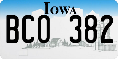 IA license plate BCO382