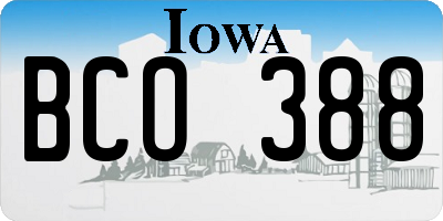 IA license plate BCO388