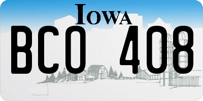IA license plate BCO408