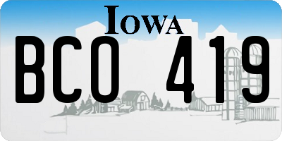 IA license plate BCO419