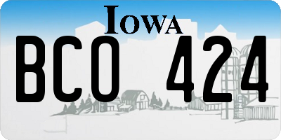 IA license plate BCO424