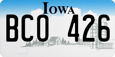 IA license plate BCO426