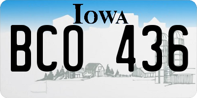 IA license plate BCO436