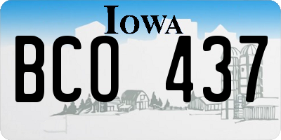 IA license plate BCO437