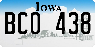 IA license plate BCO438