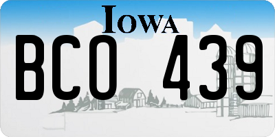 IA license plate BCO439
