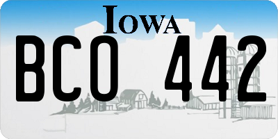 IA license plate BCO442