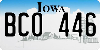 IA license plate BCO446