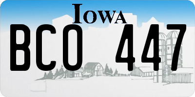 IA license plate BCO447
