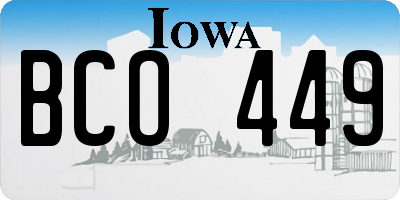 IA license plate BCO449