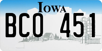 IA license plate BCO451