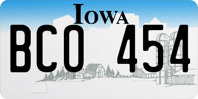 IA license plate BCO454