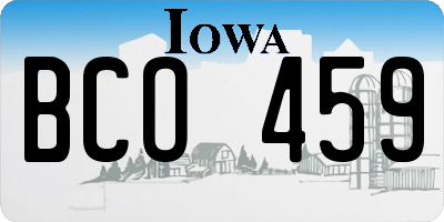 IA license plate BCO459