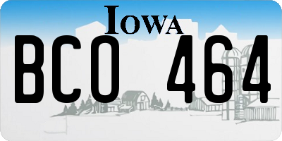 IA license plate BCO464