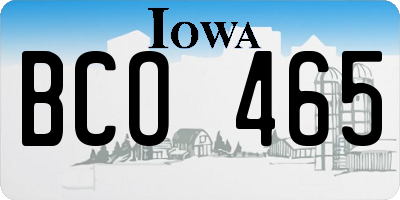 IA license plate BCO465