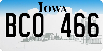 IA license plate BCO466