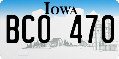 IA license plate BCO470