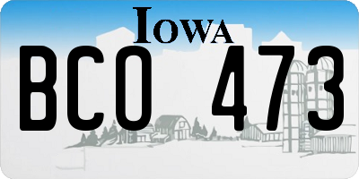 IA license plate BCO473