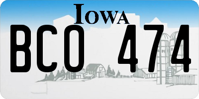 IA license plate BCO474