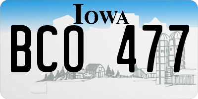 IA license plate BCO477