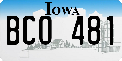 IA license plate BCO481