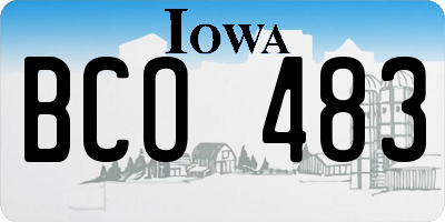 IA license plate BCO483