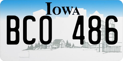 IA license plate BCO486