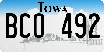 IA license plate BCO492
