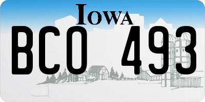IA license plate BCO493