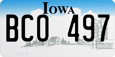 IA license plate BCO497