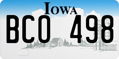 IA license plate BCO498
