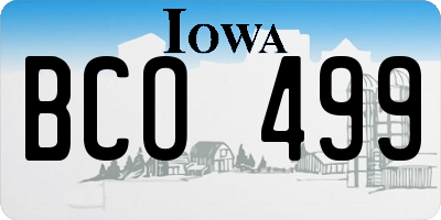 IA license plate BCO499