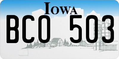IA license plate BCO503