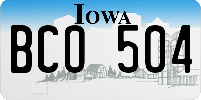 IA license plate BCO504
