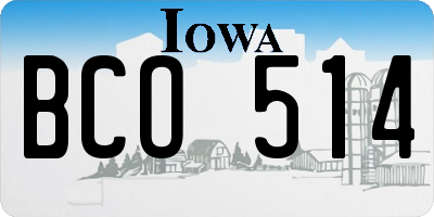 IA license plate BCO514