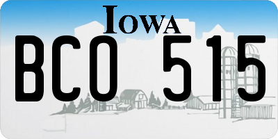 IA license plate BCO515