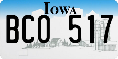 IA license plate BCO517