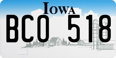 IA license plate BCO518