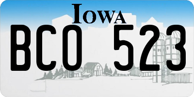IA license plate BCO523