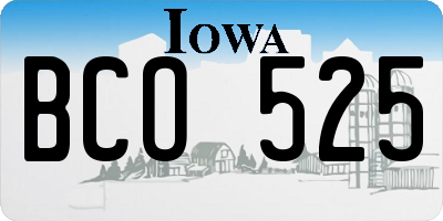 IA license plate BCO525