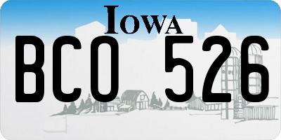IA license plate BCO526